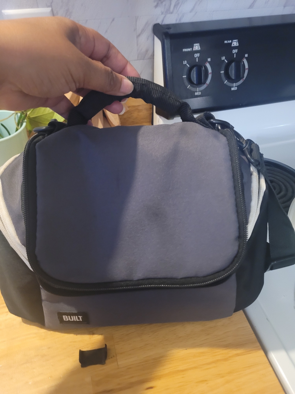 Gray Men's Camera/Organizer Bag with Carry Handle/ Lunch